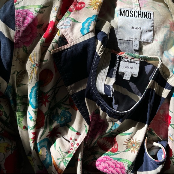 MOSCHINO • VINTAGE RARE 90s “GUCCI FLORA” PARODY FLORAL MUSHROOM BLAZER JACKET - Picture 3 of 6